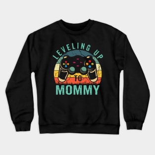 Gender Reveal Announcement Gamer Leveling Up To Mommy Funny Crewneck Sweatshirt